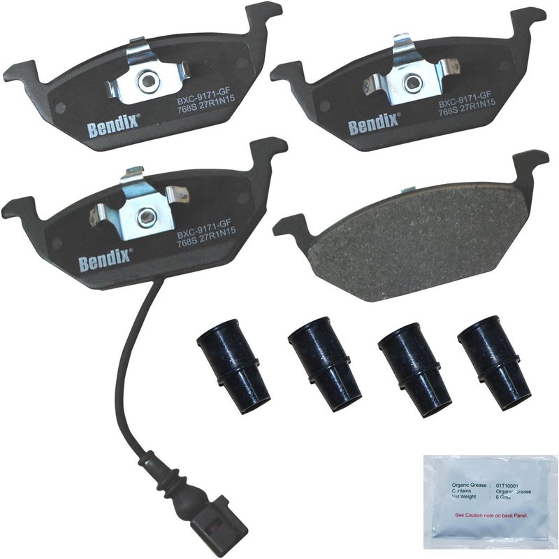 Bendix Priority1 CFC768S Ceramic Front Brake Pads for Select Models Audi A3, Seat Leon, Toledo, Volkswagen Beetle, Bora, Caddy, Clasico, CrossFox, Golf, Golf City, Jetta, Jetta SportVan - Image 1